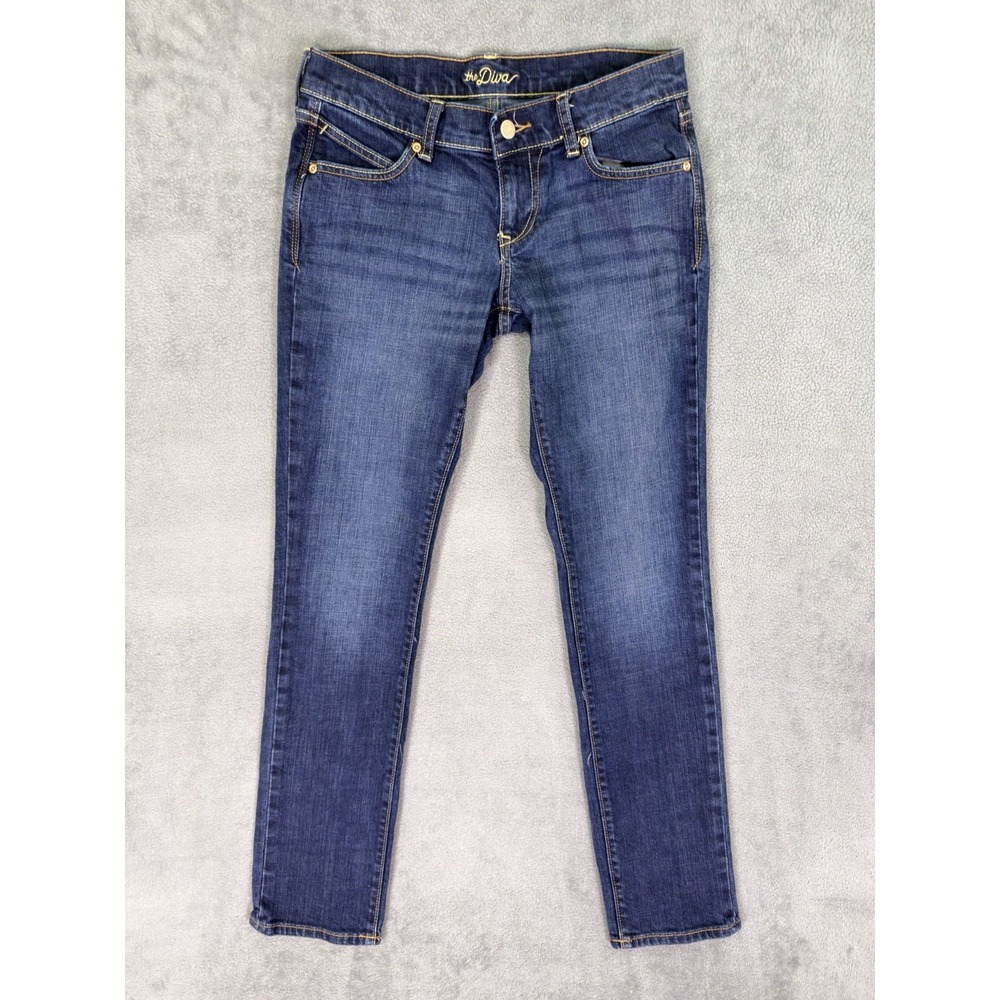 Old Navy Jeans Womens 1 Blue Straight Dark Wash Denim‎ The Diva Low Rise Stretch